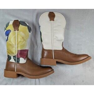 Twisted X Womens 6B Cowgirl Western Boots Texas Flag Yellow Rose WXTR003